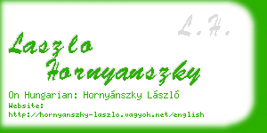 laszlo hornyanszky business card