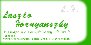 laszlo hornyanszky business card